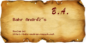 Bahr András névjegykártya